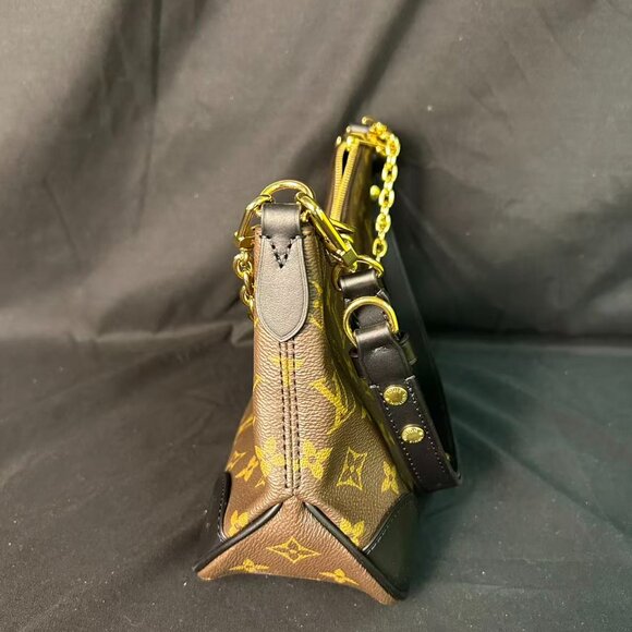 Louis Vuitton Boulogne Monogram Canvas Shoulder Bag — Black Trim, Like New - Picture 3 of 16